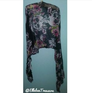 Floral Skull Grunge Aesthetic Scarf